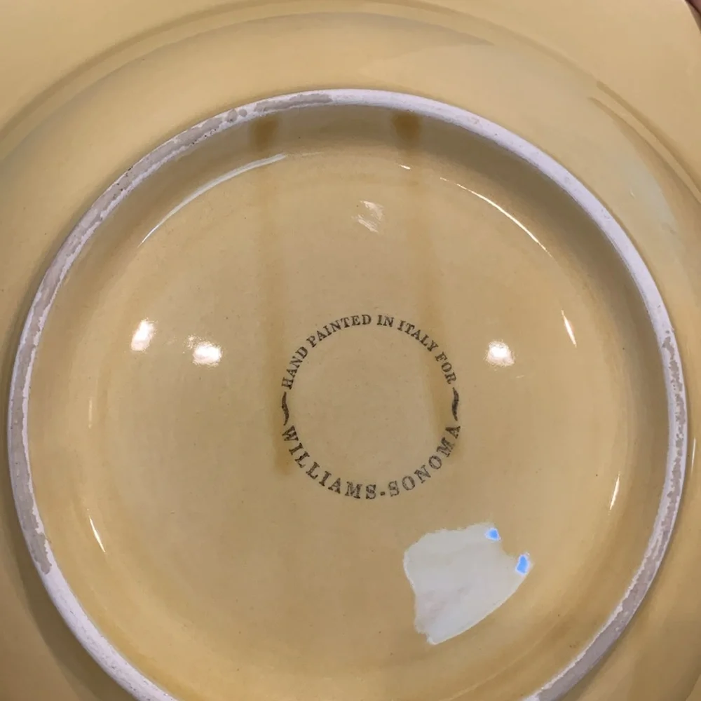 Rare Find Vintage Williams& Sonoma hand painted Pasta Serving Bowl